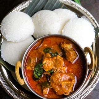 Idli(4 piece) - Mutton Curry